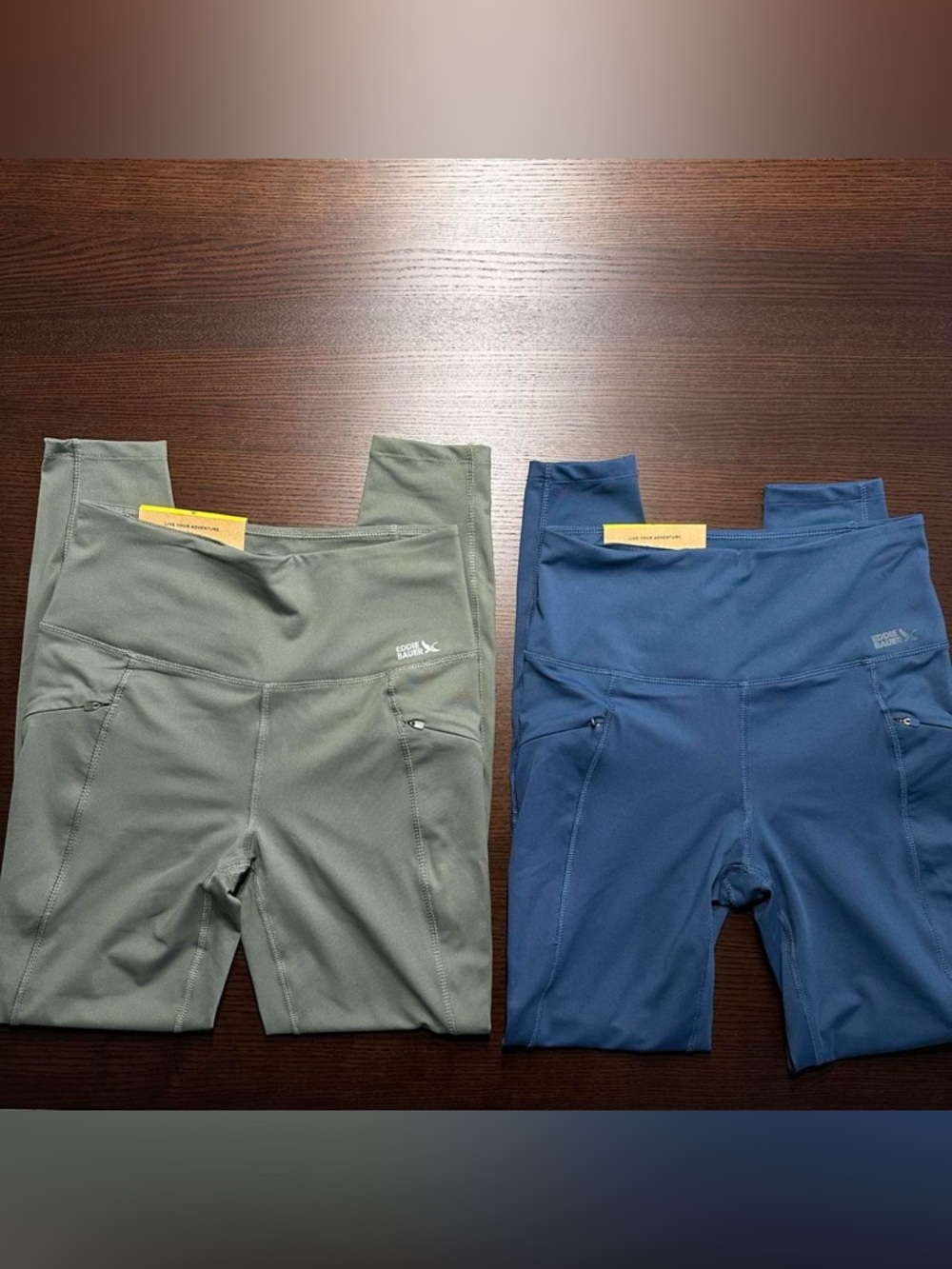 Eddie Bauer Active Leggings - Olive Green & Navy Blue Women’s Small